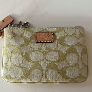 Coach light green wristlet